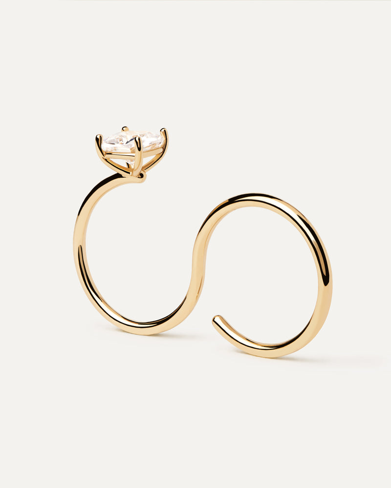 Anello Doppio Dito Sofia - 
  
    Argento sterling / Placcatura in Oro 18K
  
