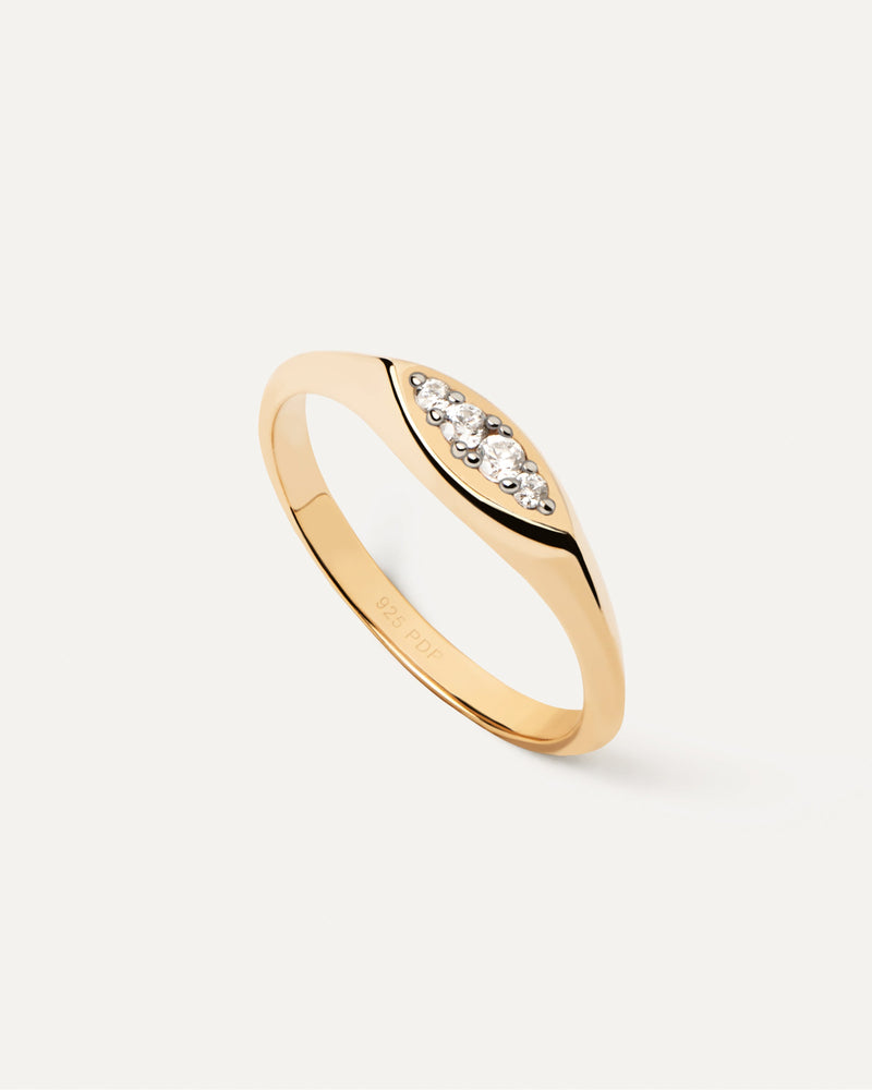 Gala Stamp Ring - 
  
    Sterling Silver / 18K Gold plating
  
