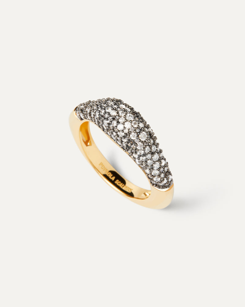 Bague Pavé Duna - 
  
    Argent massif / Placage Or 18 Ct
  
