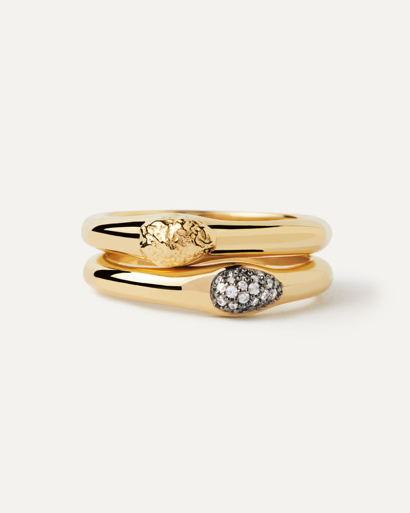 The Rocks Ringset - 
  
    Sterling Silber / 18K Goldplattierung
  
