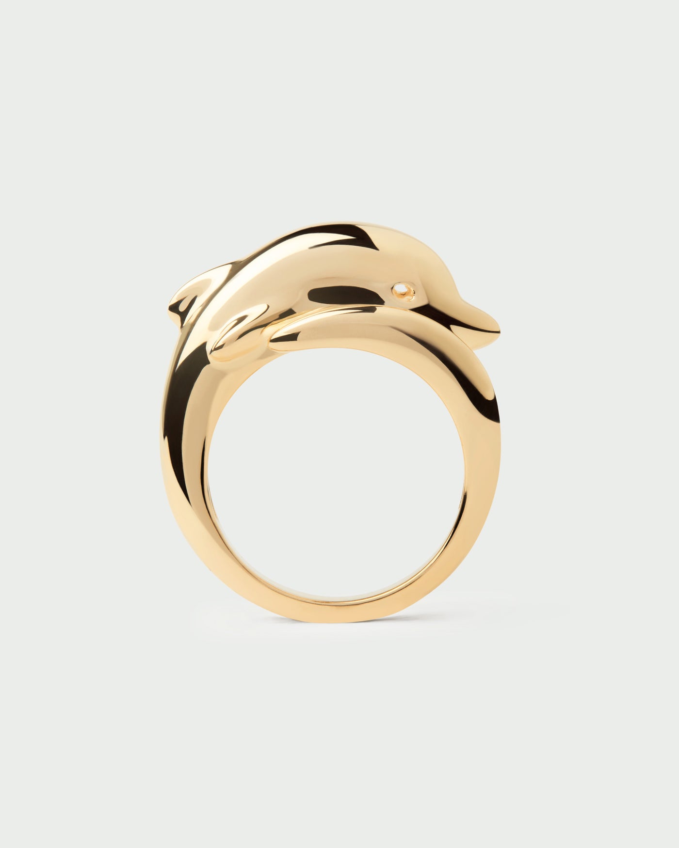 Anello delfino moderno con forma scultorea