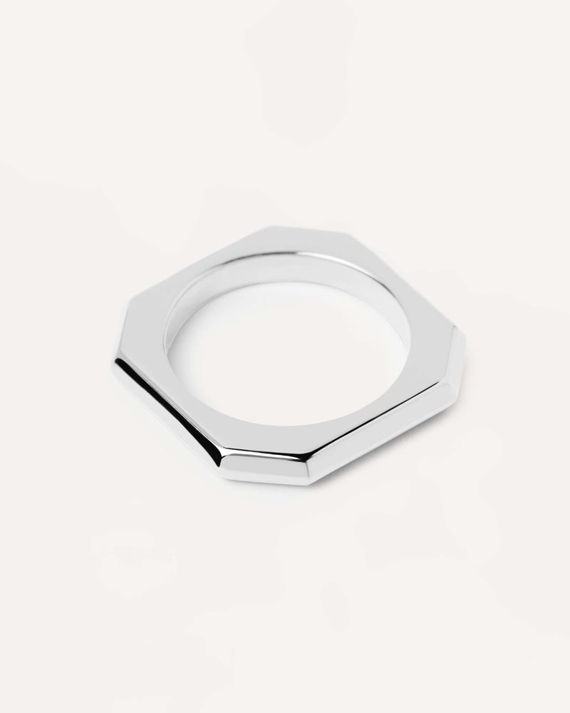 Signature Link Ring - 
  
    Brass / Rhodium silver plating
  
