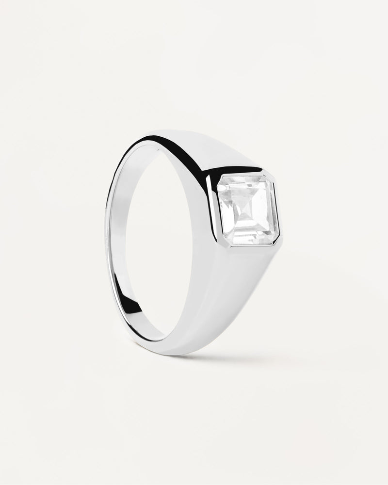 Square Shimmer Stamp Silver Ring - 
  
    Sterling Silver
  
