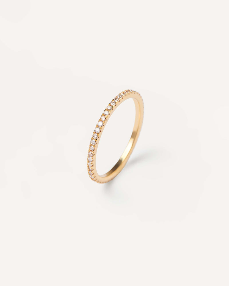 Diamonds and gold Eternity Mini Ring - 
  
    18K Gold
  
