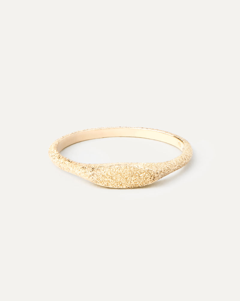 Sandblasted Gold Cleo Stamp Ring - 
  
    18K Gold
  
