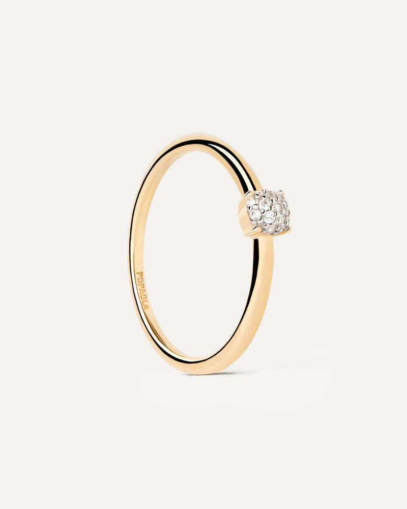 Bague solitaire en or et diamants Dona - 
  
    Or 18 carats
  
