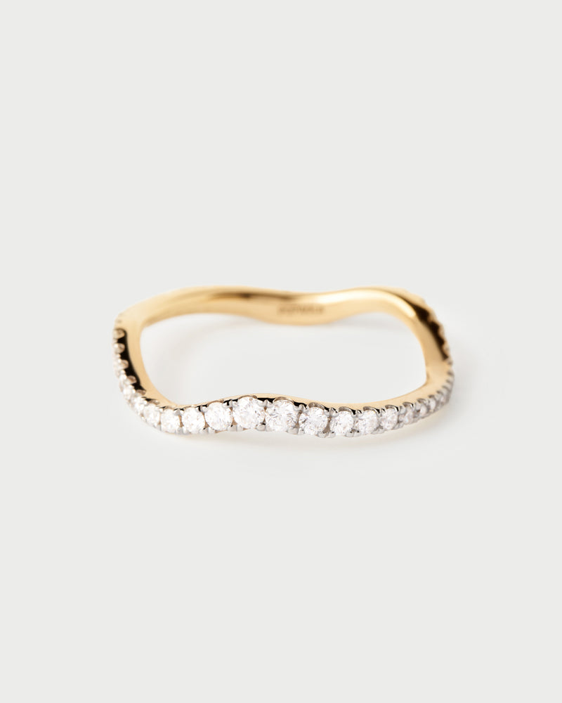 Flow ring aus gold mit diamanten - 
  
    18 kt Gold
  
