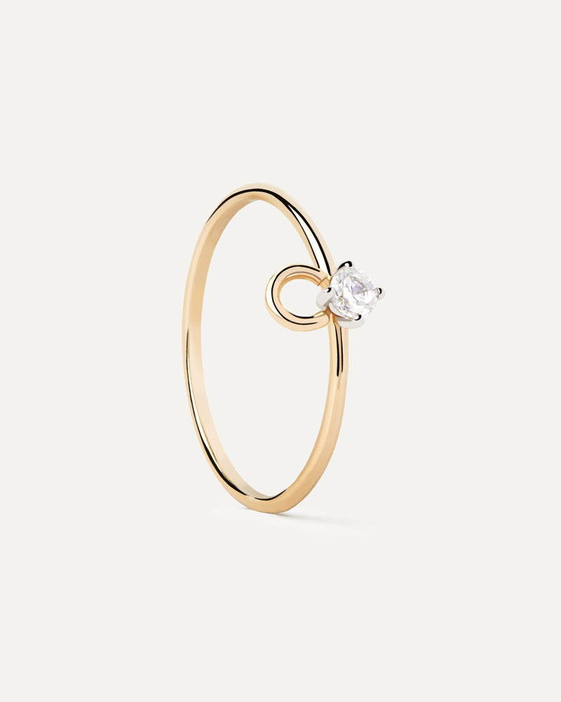 Diamond And Gold Ari Solitary Ring - 
  
    18K Gold
  
