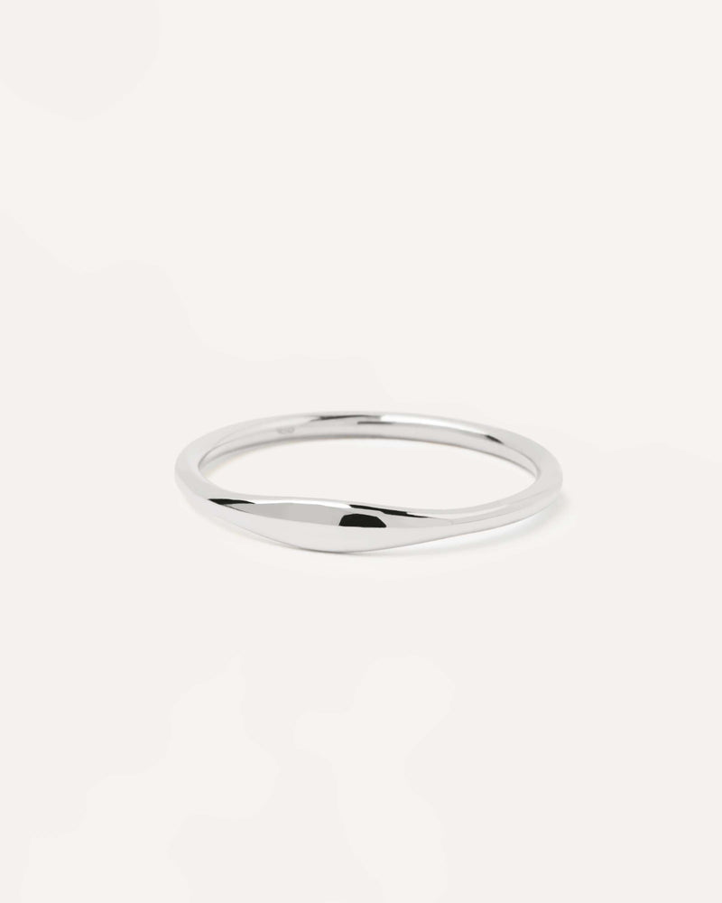 Anillo de Oro blanco Wave - 
  
    Oro Blanco 18K / Baño de rodio en plata
  
