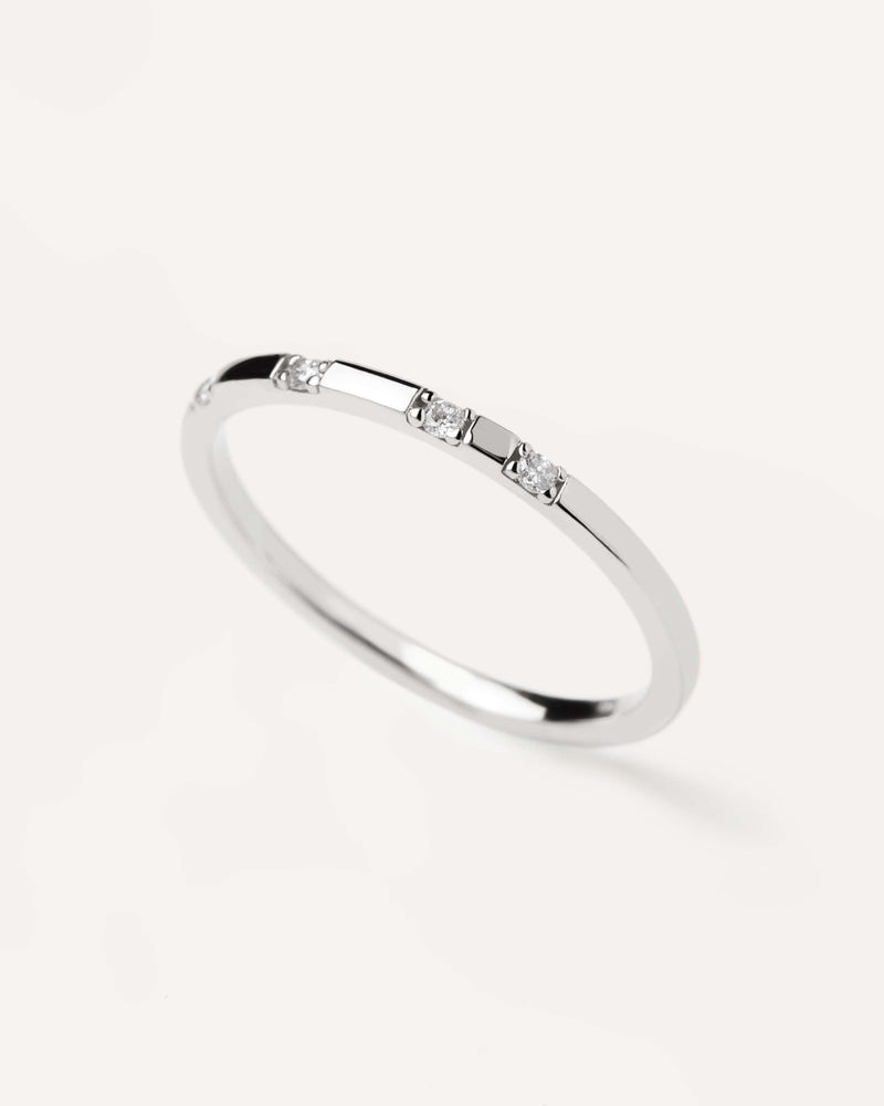 Diamonds and White Gold Frosty Ring - 
  
    18K White gold / Rhodium silver plating
  
