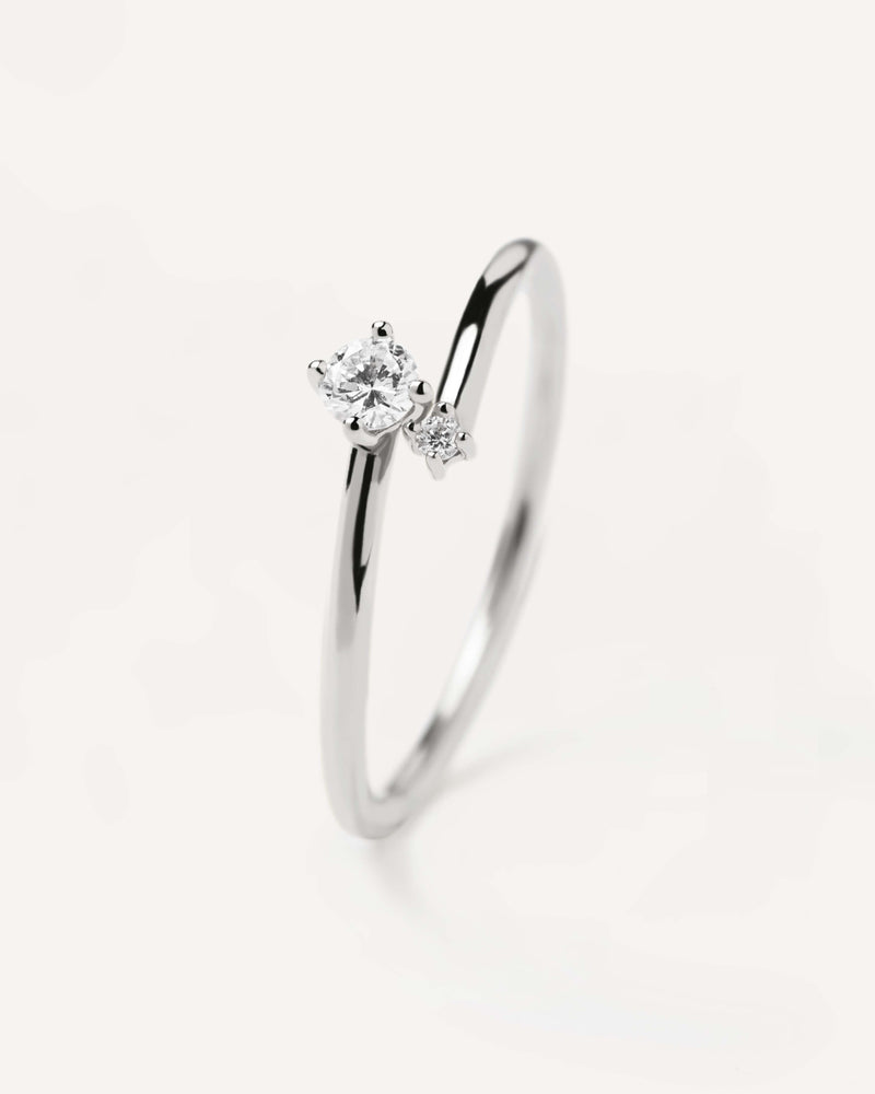 Diamonds and White Gold Duo Ring - 
  
    18K White gold / Rhodium silver plating
  
