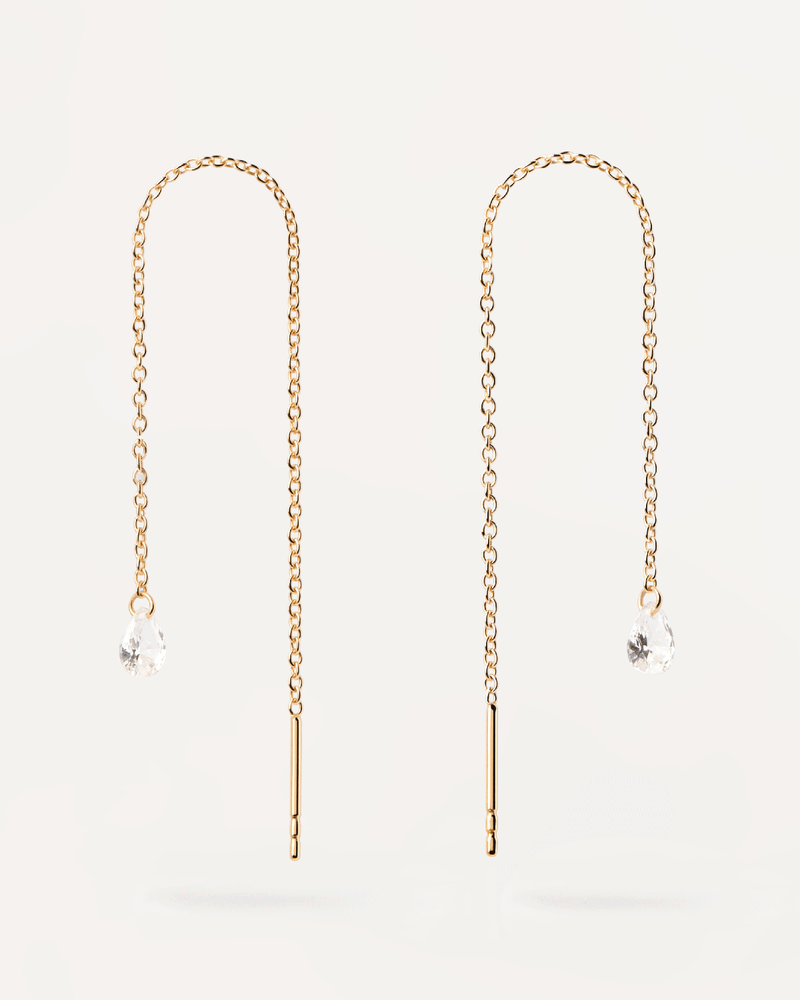 Waterfall drop Earrings - 
  
    Sterling Silver / 18K Gold plating
  
