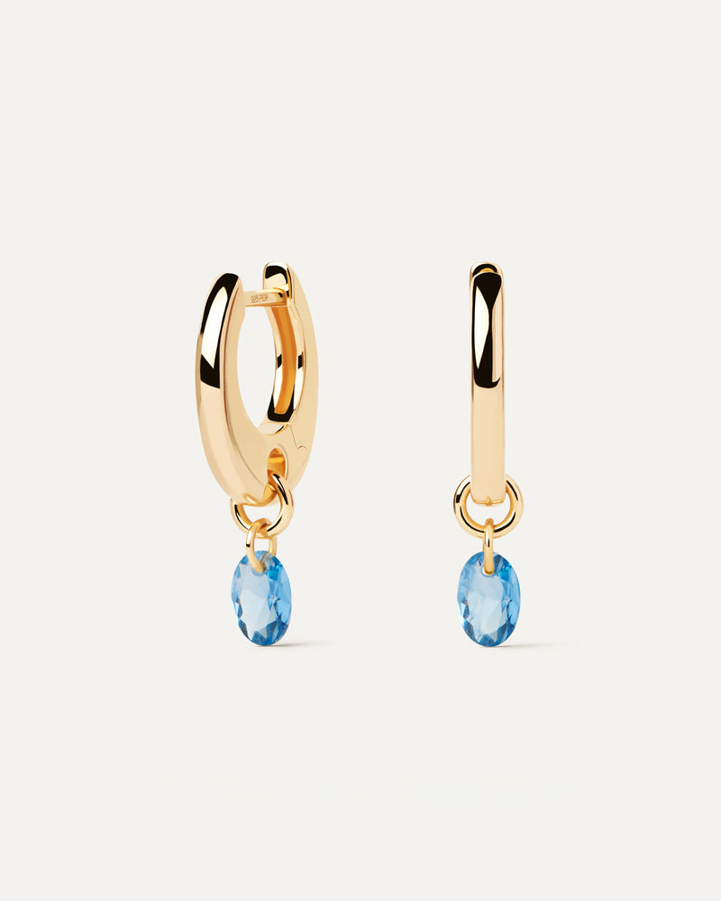 Blue Lily Hoops - 
  
    Sterling Silver / 18K Gold plating
  
