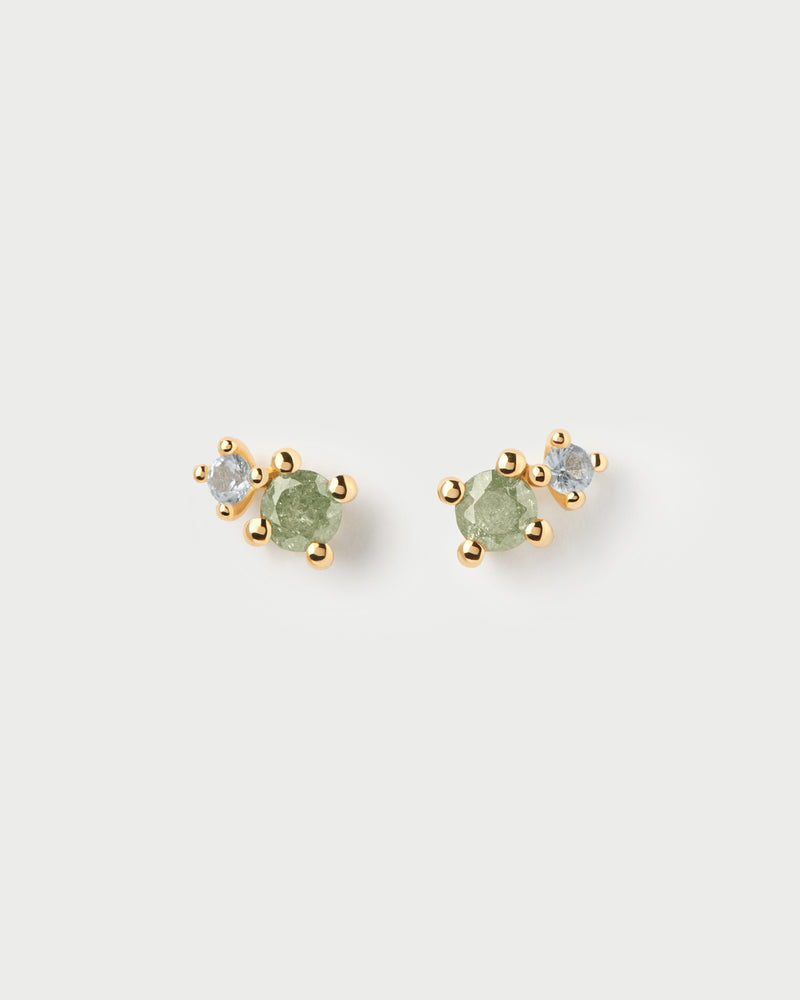 Moss stud earrings - 
  
    Sterling Silver / 18K Gold plating
  
