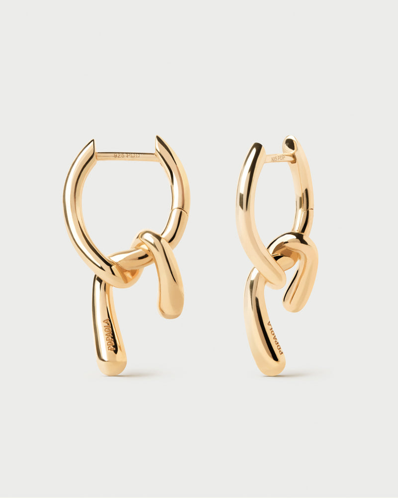 Orecchini a cerchio mini Twist - 
  
    Argento sterling / Placcatura in Oro 18K
  
