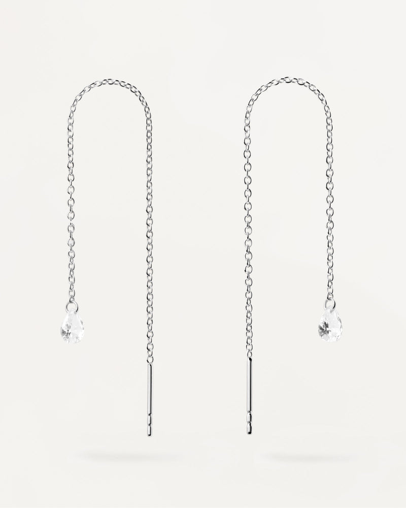 Boucles d'oreilles pendantes en argent Waterfall - 
  
    Argent massif
  
