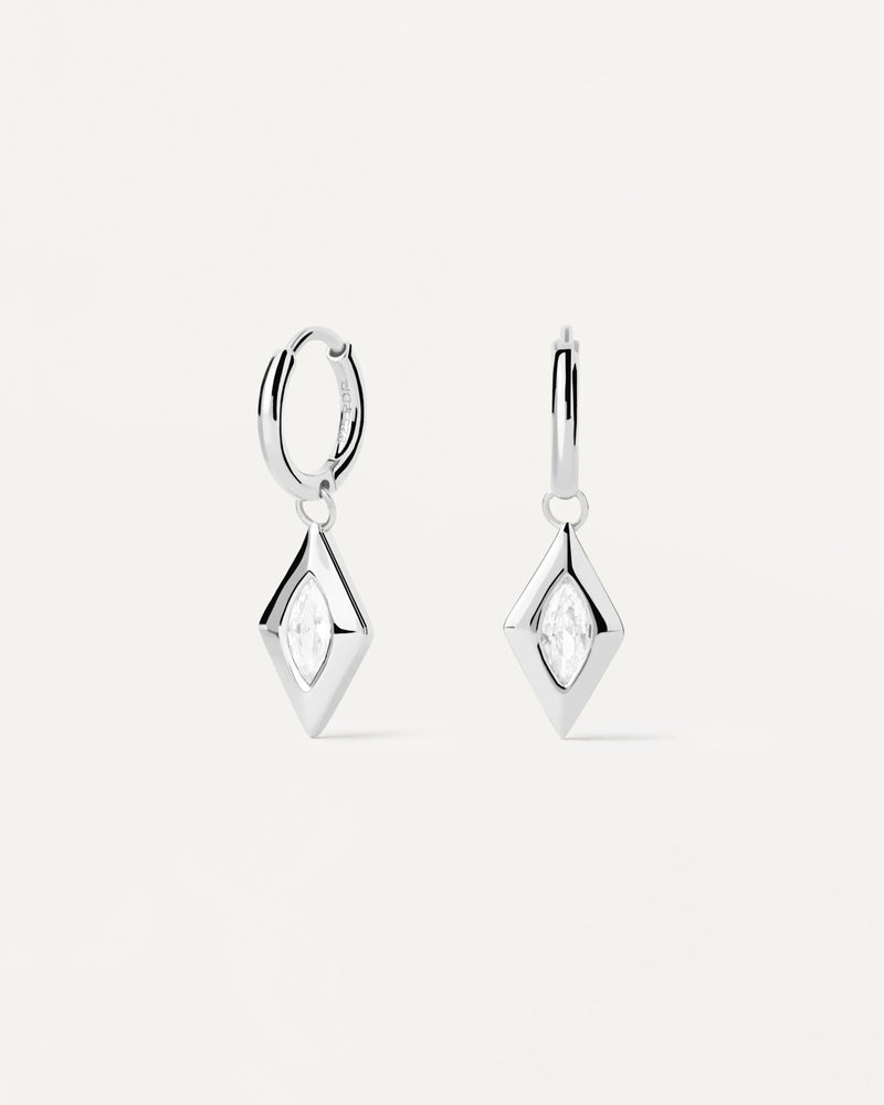 Kate Drop Silver Hoops - 
  
    Sterling Silver
  
