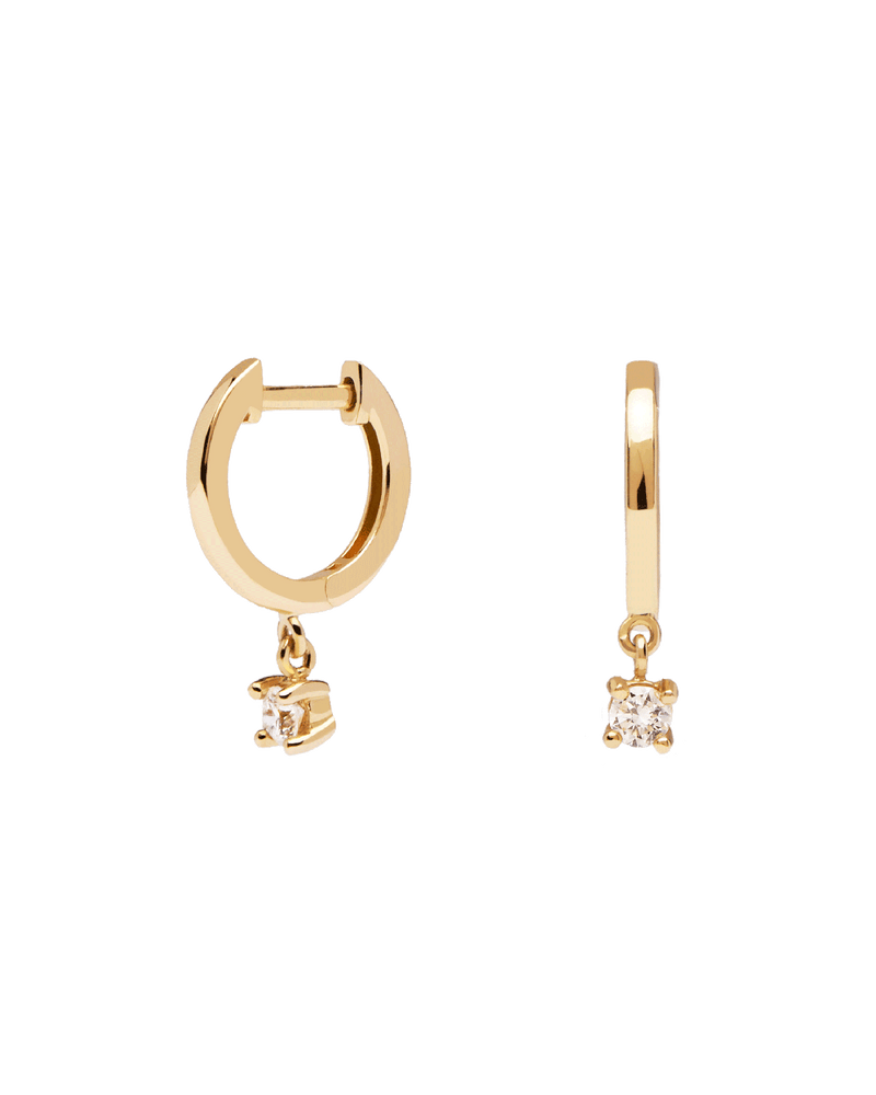 Diamonds and Gold Drop Hoops - 
  
    18K Gold
  
