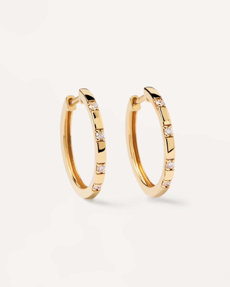 Diamonds and Gold Frosty Hoops - 
  
    18K Gold
  
