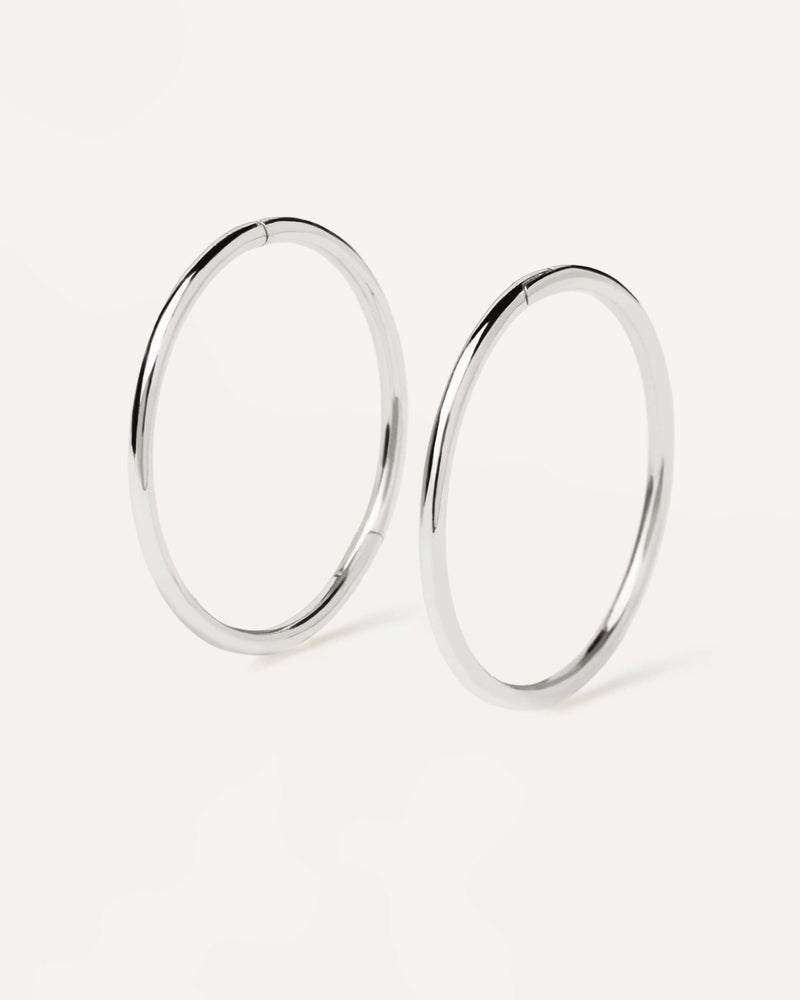 White Gold Essential Mini Hoops - 
  
    18K White gold / Rhodium silver plating
  
