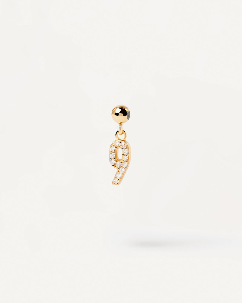 Charm Numero 9 - 
  
    Argento sterling / Placcatura in Oro 18K
  
