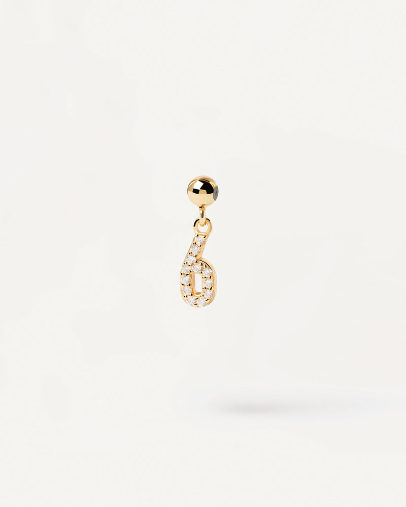 Charm Numero 6 - 
  
    Argento sterling / Placcatura in Oro 18K
  
