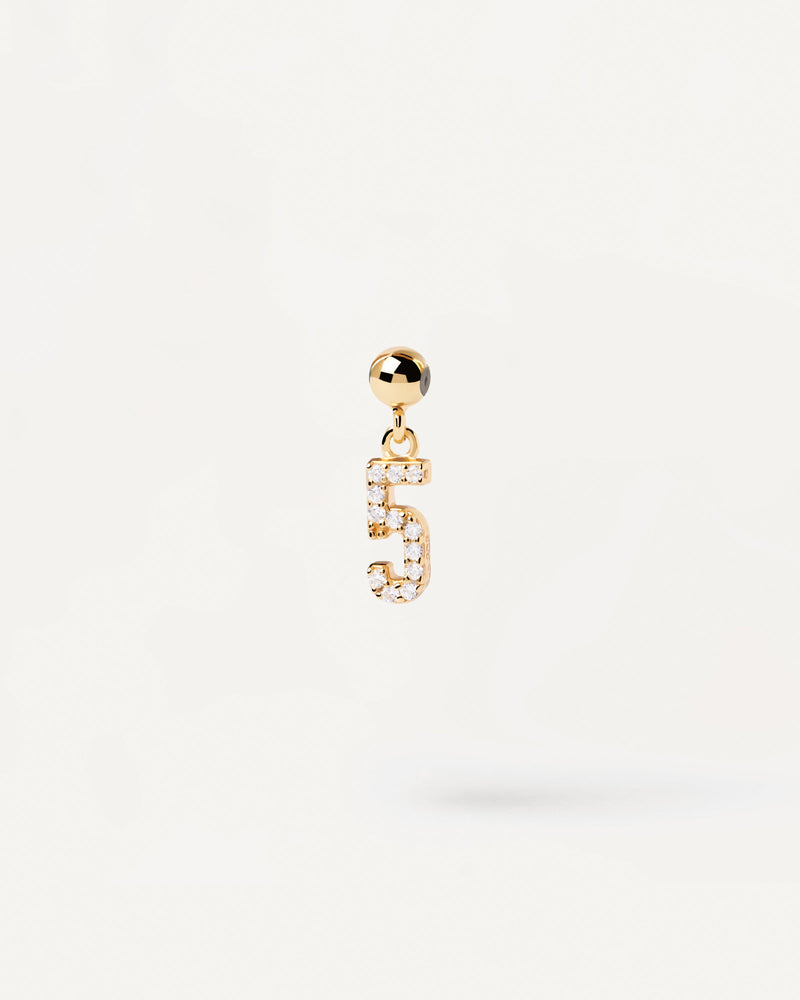 Number 5 Charm - 
  
    Sterling Silver / 18K Gold plating
  
