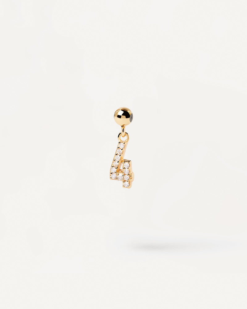 Charm Numero 4 - 
  
    Argento sterling / Placcatura in Oro 18K
  
