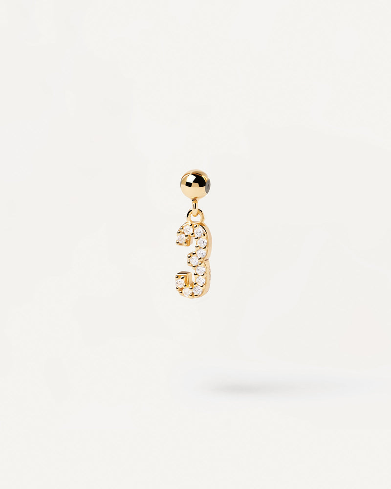 Charm Numero 3 - 
  
    Argento sterling / Placcatura in Oro 18K
  
