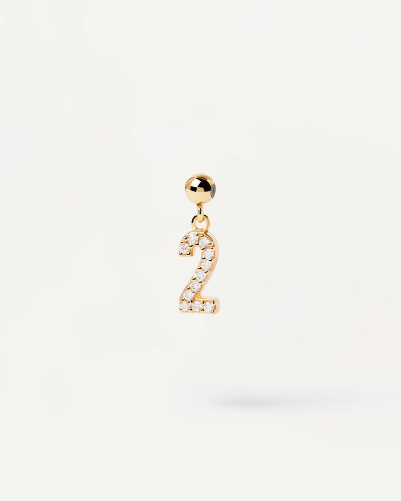 Charm Ziffer 2 - 
  
    Sterling Silber / 18K Goldplattierung
  
