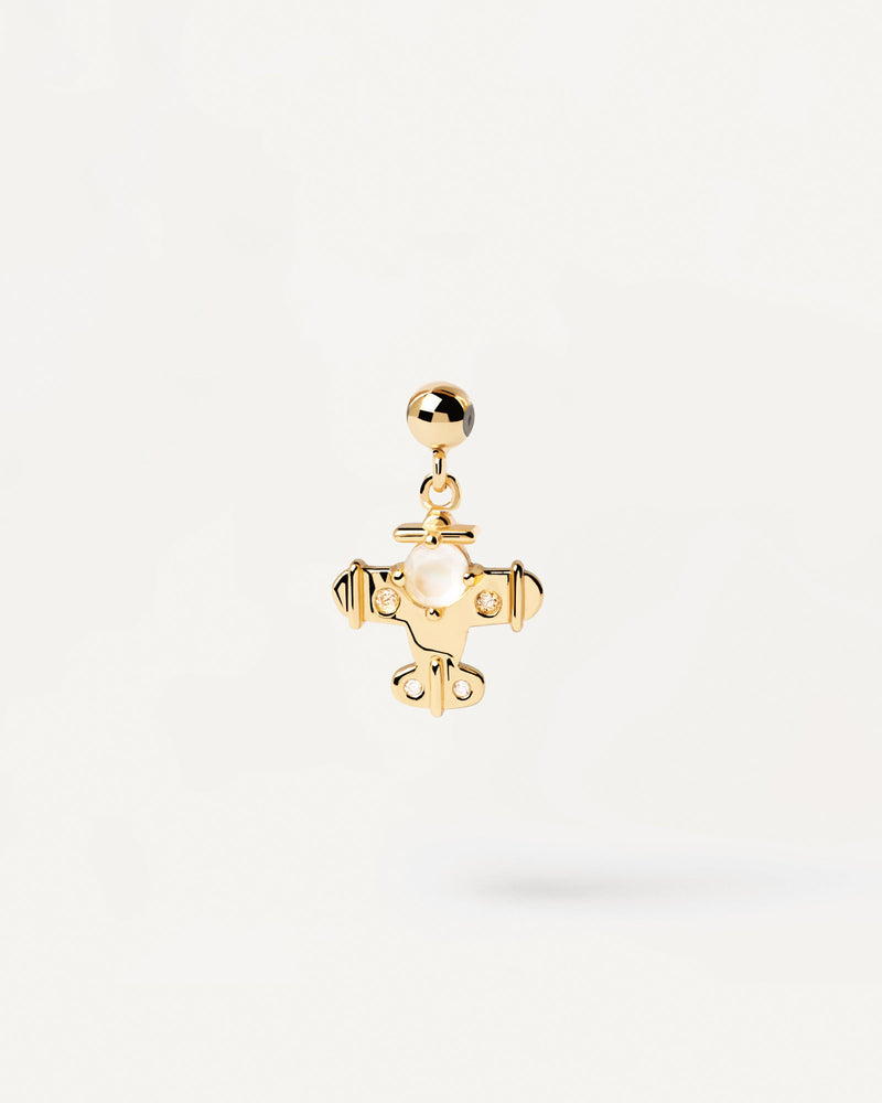 Charm Flugzeug - 
  
    Sterling Silber / 18K Goldplattierung
  
