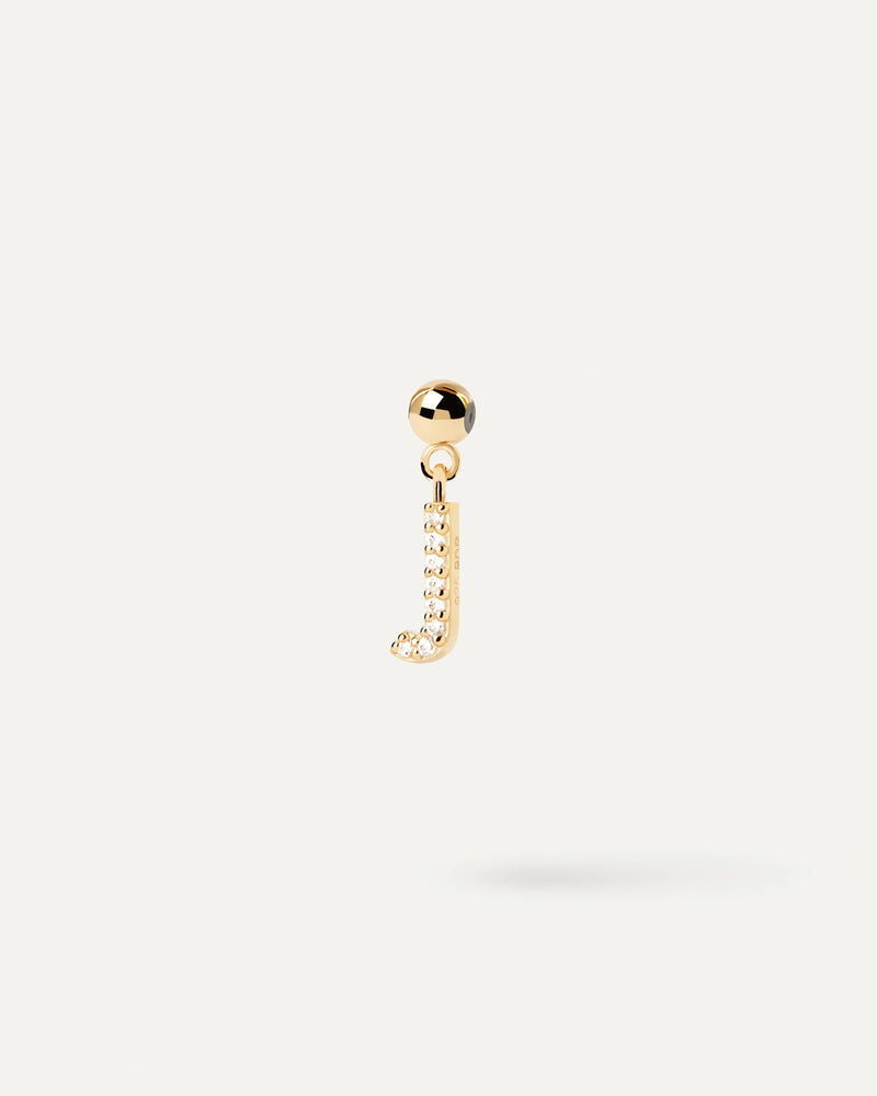 Charm Lettera J - 
  
    Argento sterling / Placcatura in Oro 18K
  
