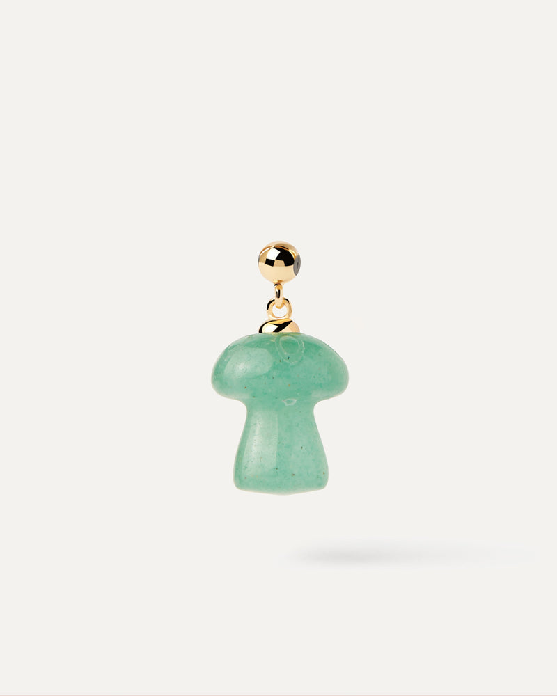 Green Aventurine Mushroom Charm - 
  
    Sterling Silver / 18K Gold plating
  
