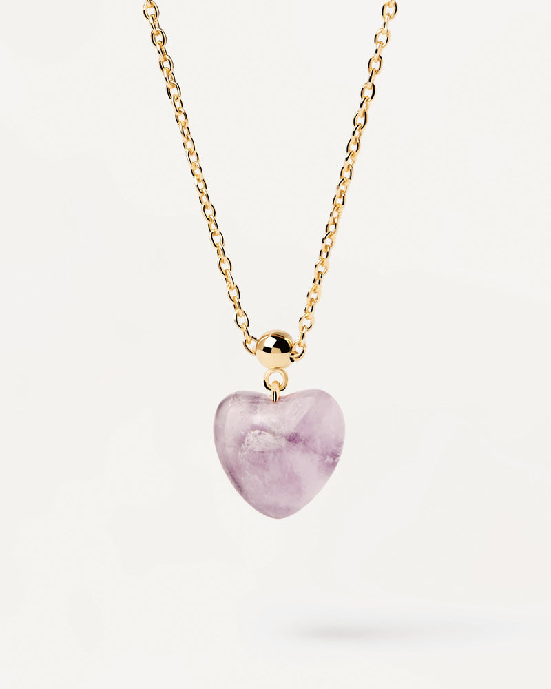 Charm Corazón Amatista - 
  
    Plata de Ley / Baño de Oro 18K
  
