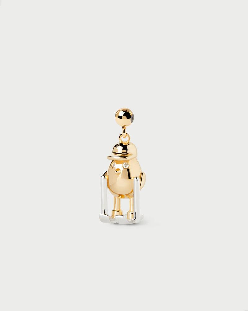 Skiier Charm - 
  
    Sterling Silver / 18K Gold plating
  
