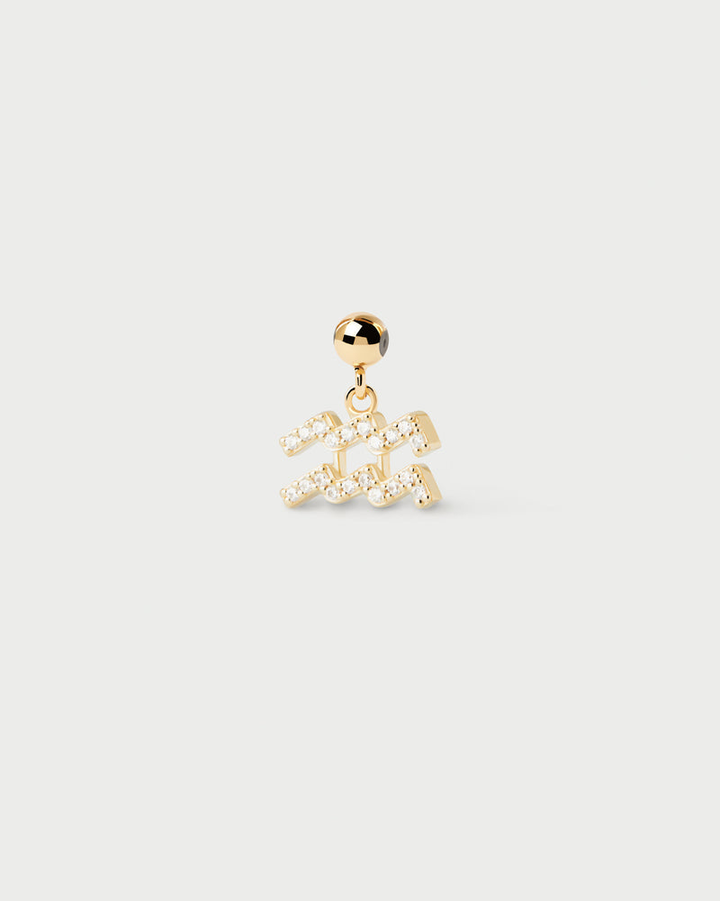 Aquarius Zodiac Charm - 
  
    Sterling Silver / 18K Gold plating
  
