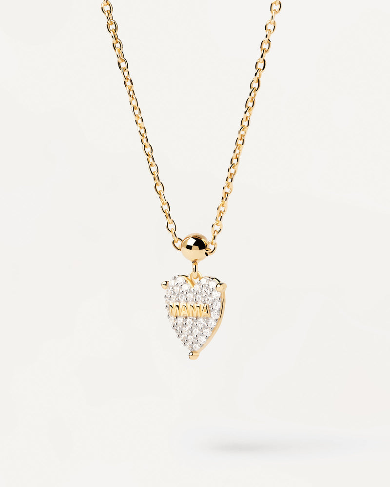 Charm Corazón Mama - 
  
    Plata de Ley / Baño de Oro 18K
  
