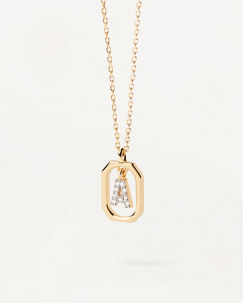 Collana Con Lettera A Mini - 
  
    Argento sterling / Placcatura in Oro 18K
  
