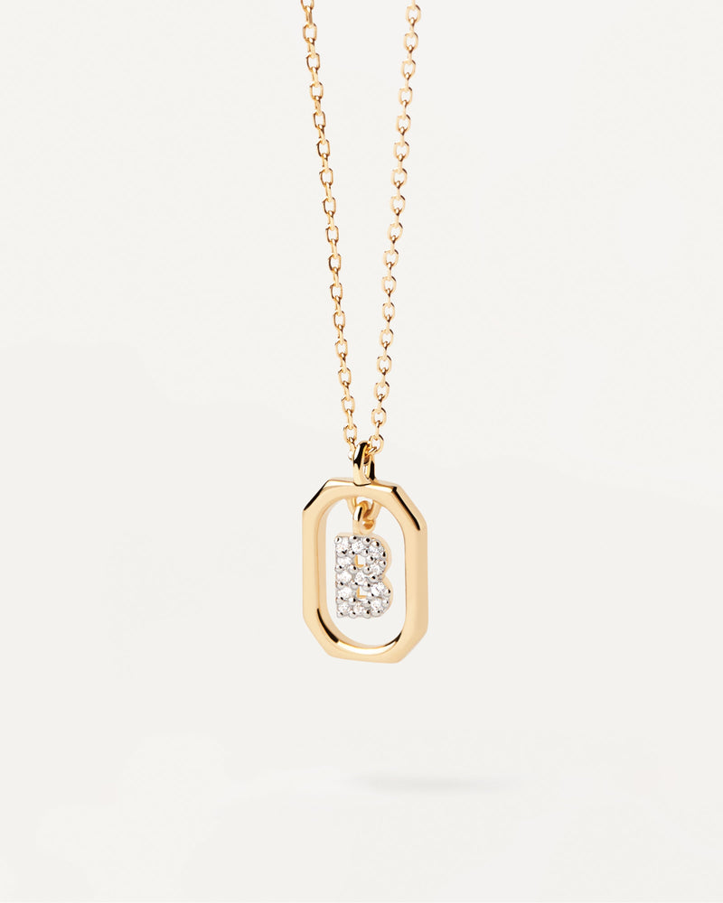 Collana Con Lettera B Mini - 
  
    Argento sterling / Placcatura in Oro 18K
  
