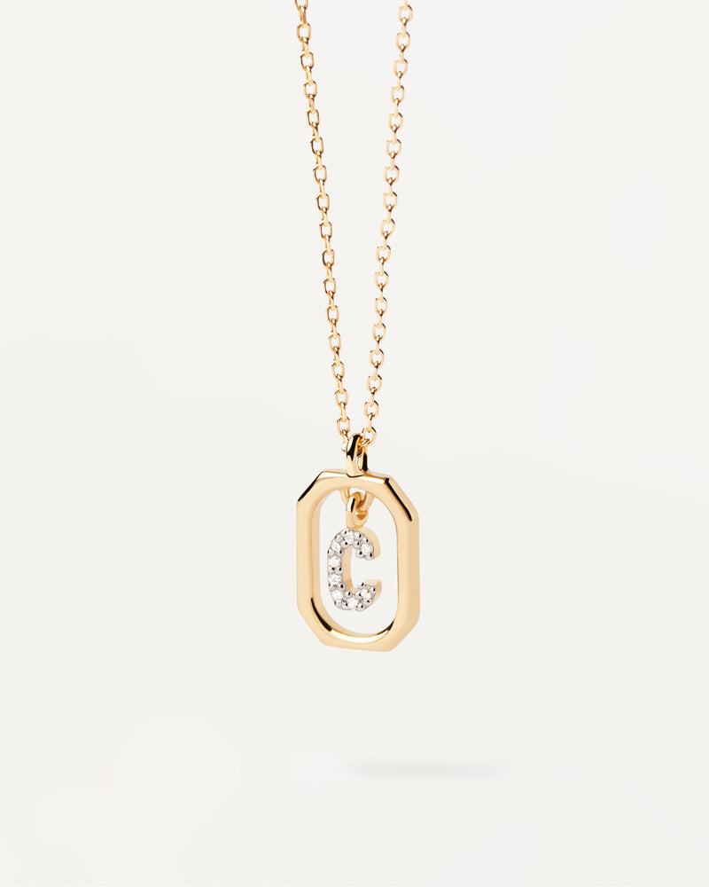 Collana Con Lettera C Mini - 
  
    Argento sterling / Placcatura in Oro 18K
  
