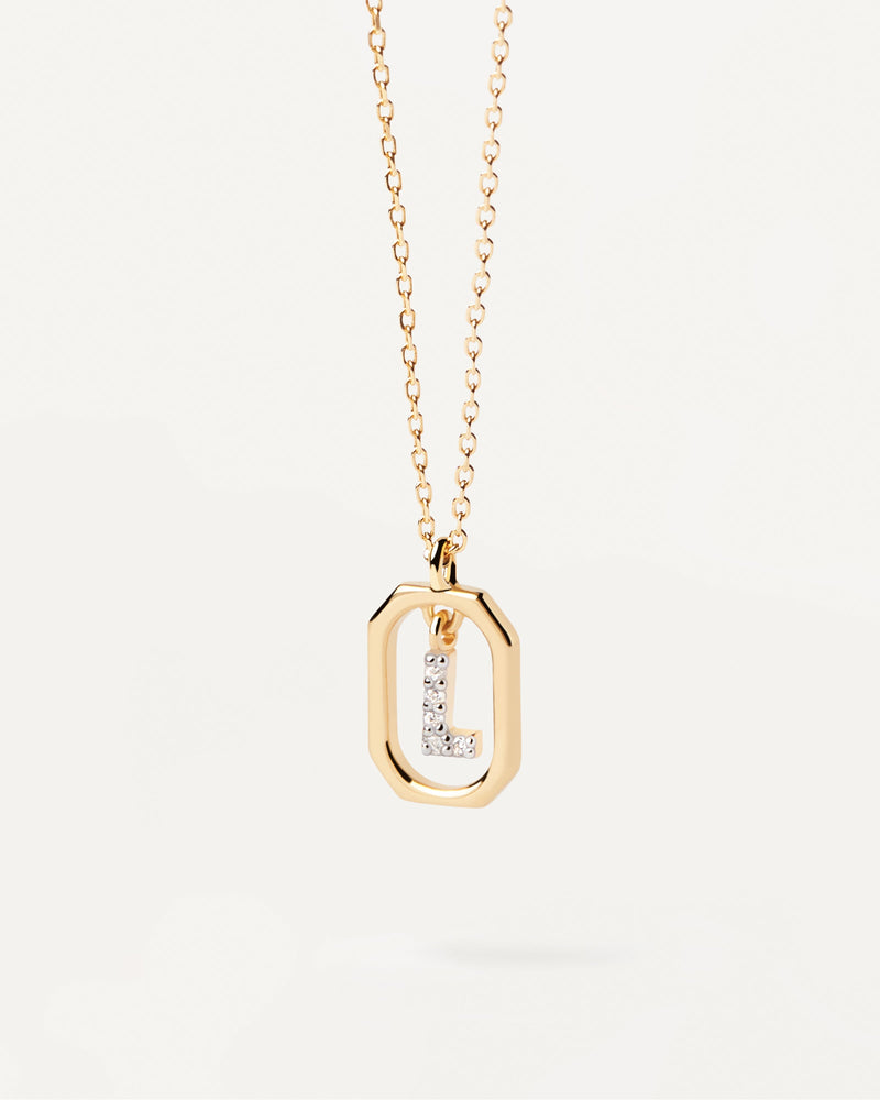 Collana Con Lettera L Mini - 
  
    Argento sterling / Placcatura in Oro 18K
  
