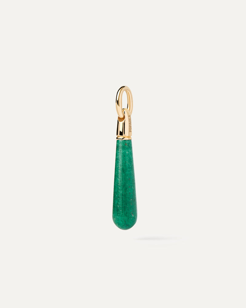 Ciondolo Avventurina Verde Large Drop - 
  
    Argento sterling / Placcatura in Oro 18K
  
