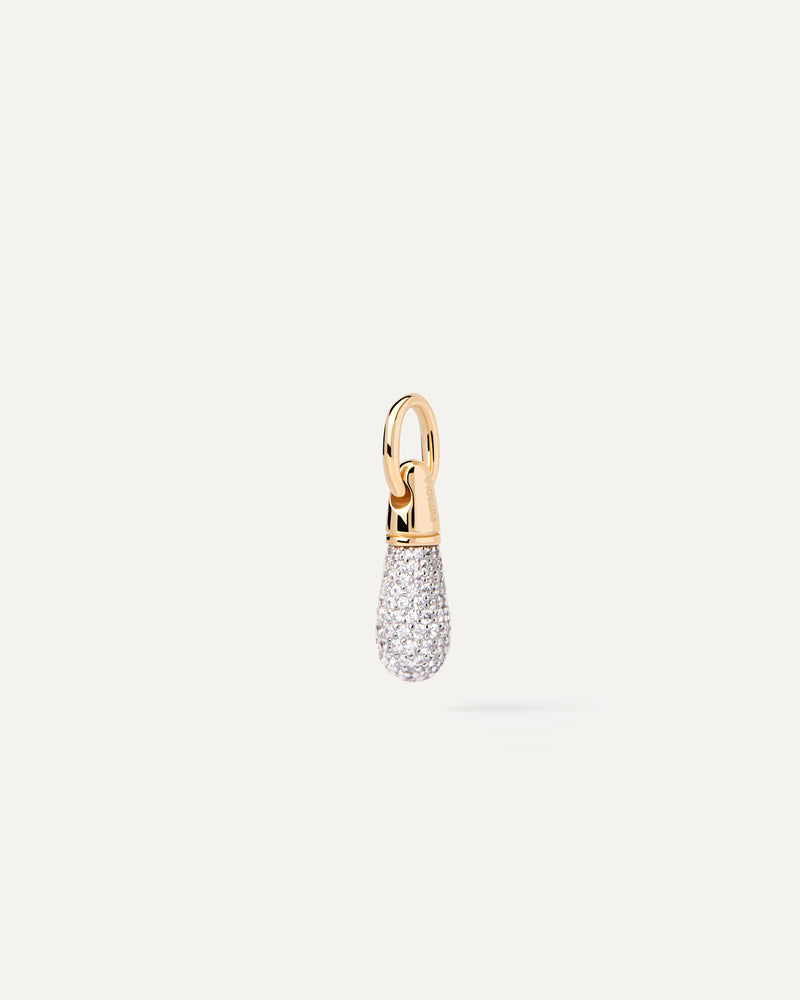 Colgante Pavé Drop - 
  
    Plata de Ley / Baño de Oro 18K
  
