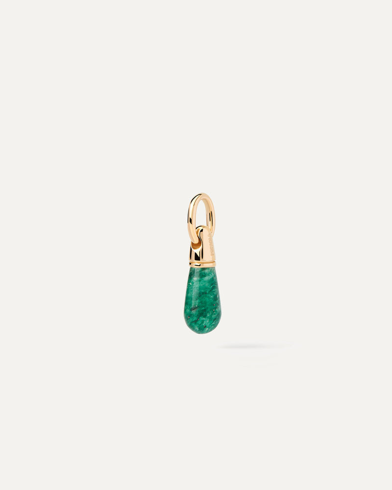 Pendentif Aventurine Verte Drop - 
  
    Argent massif / Placage Or 18 Ct
  
