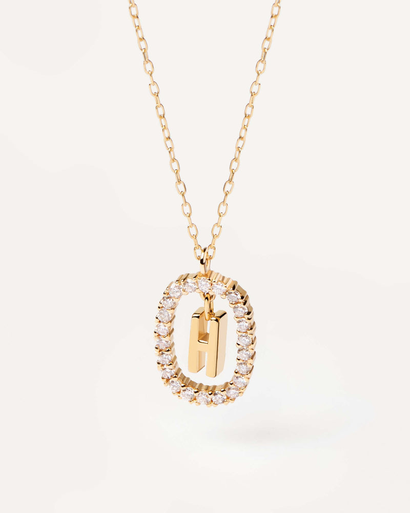 Collana in Diamanti e Oro Con Lettera H - 
  
    Oro 18K
  
