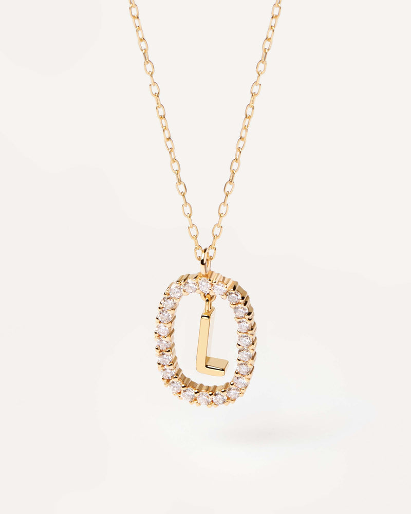 Collier Lettre L en Diamants et Or - 
  
    Or 18 carats
  
