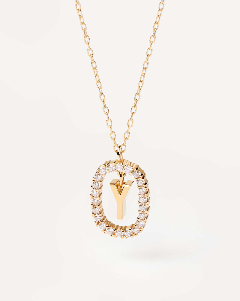 Diamonds and Gold Letter Y Necklace - 
  
    18K Gold
  
