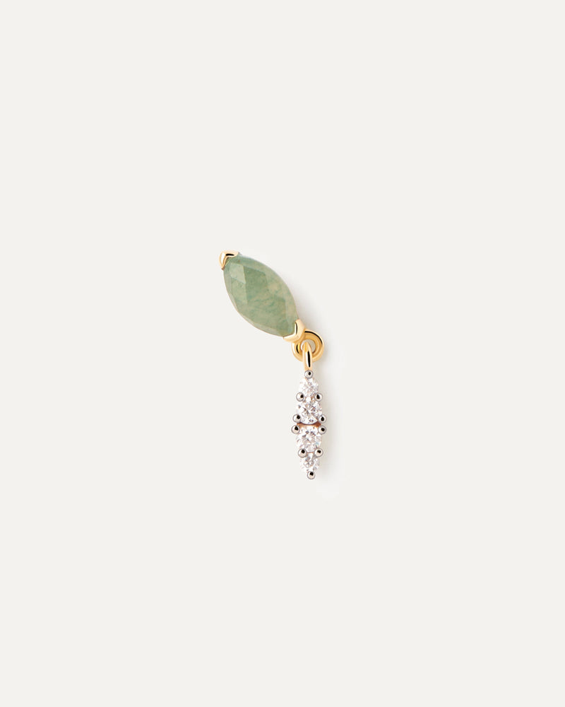 Green Aventurine Ginger Single Earring - 
  
    Sterling Silver / 18K Gold plating
  
