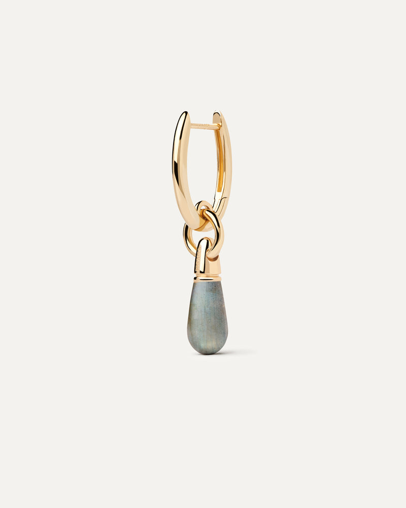 Orecchino a Cerchio Singolo Labradorite Jupiter - 
  
    Argento sterling / Placcatura in Oro 18K
  
