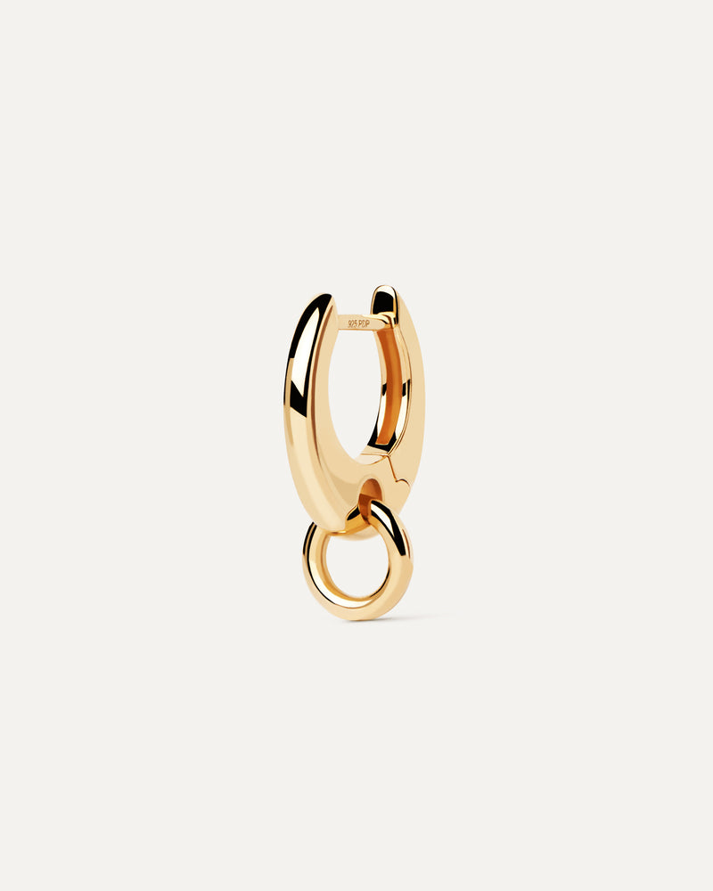 Spin single hoop - 
  
    Sterling Silver / 18K Gold plating
  
